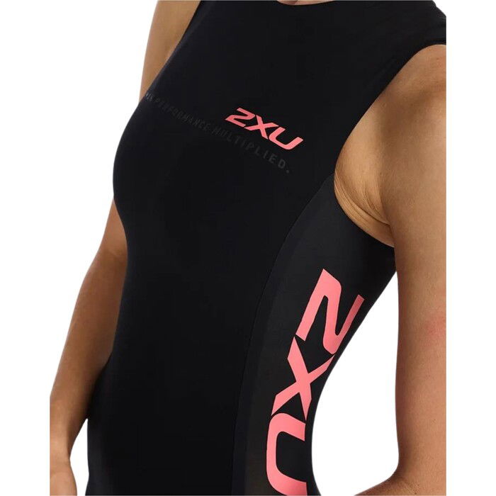 2024 2XU Mujer Propel Swimskin WT6659d - Black / Hyper Coral